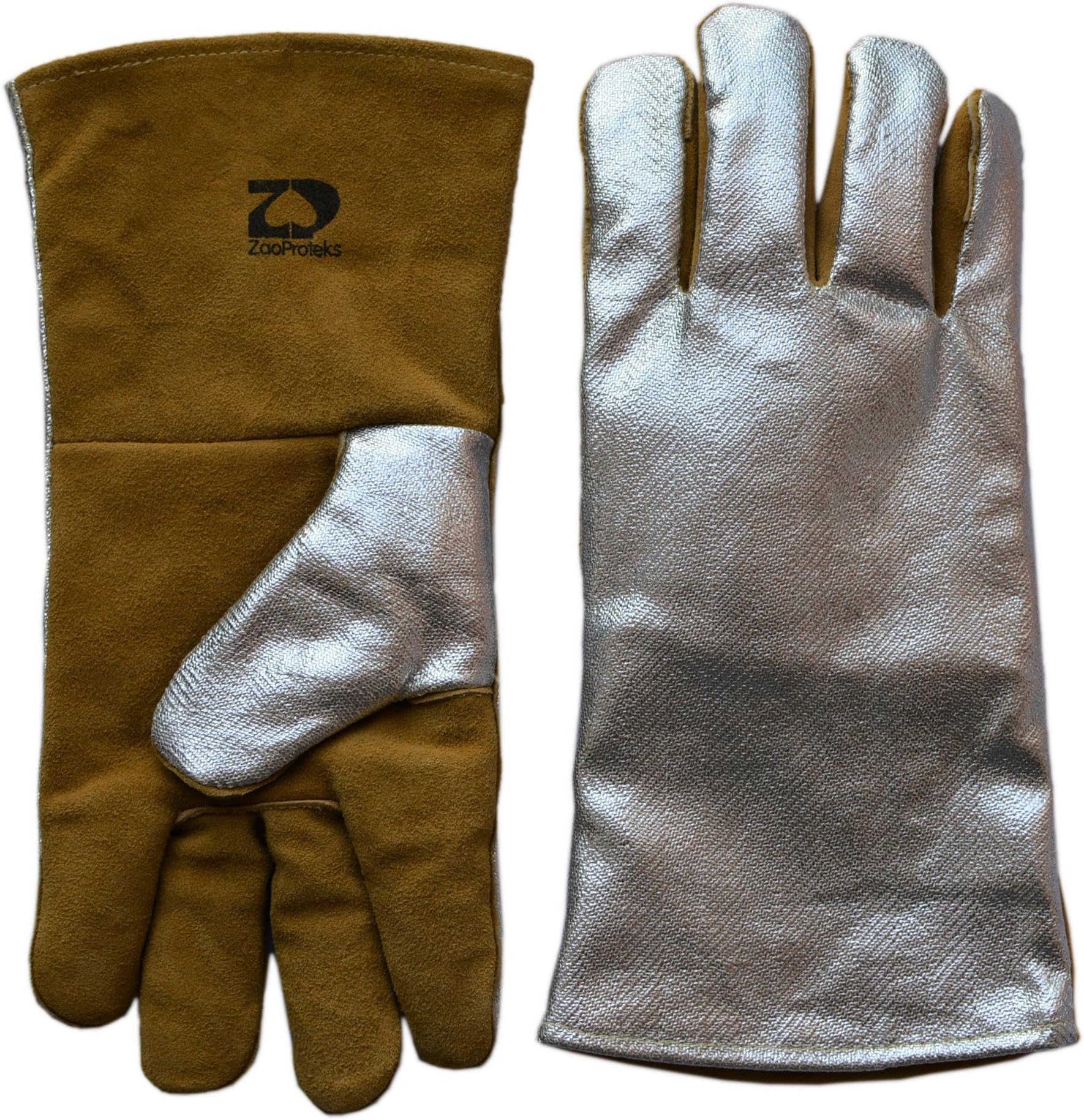 ZaoProteks ZP2102 Heat Resistant High Temperature Radiation 1000 ℃ Aluminized Safety Welding Gloves (Welding gloves)