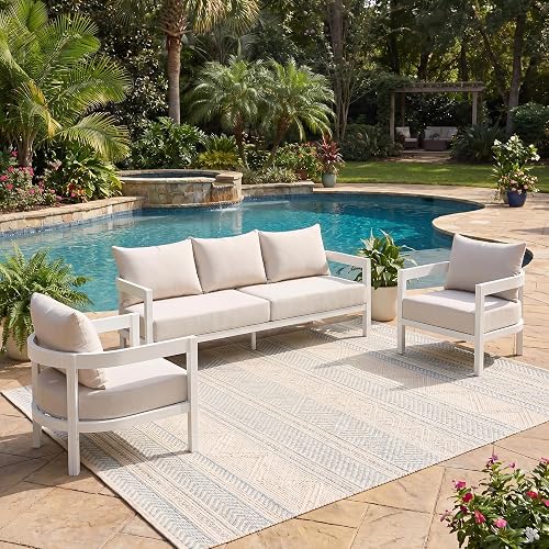 Lula 5-Seater Patio Furniture Set, 3 Piece Outdoor Conversation Set