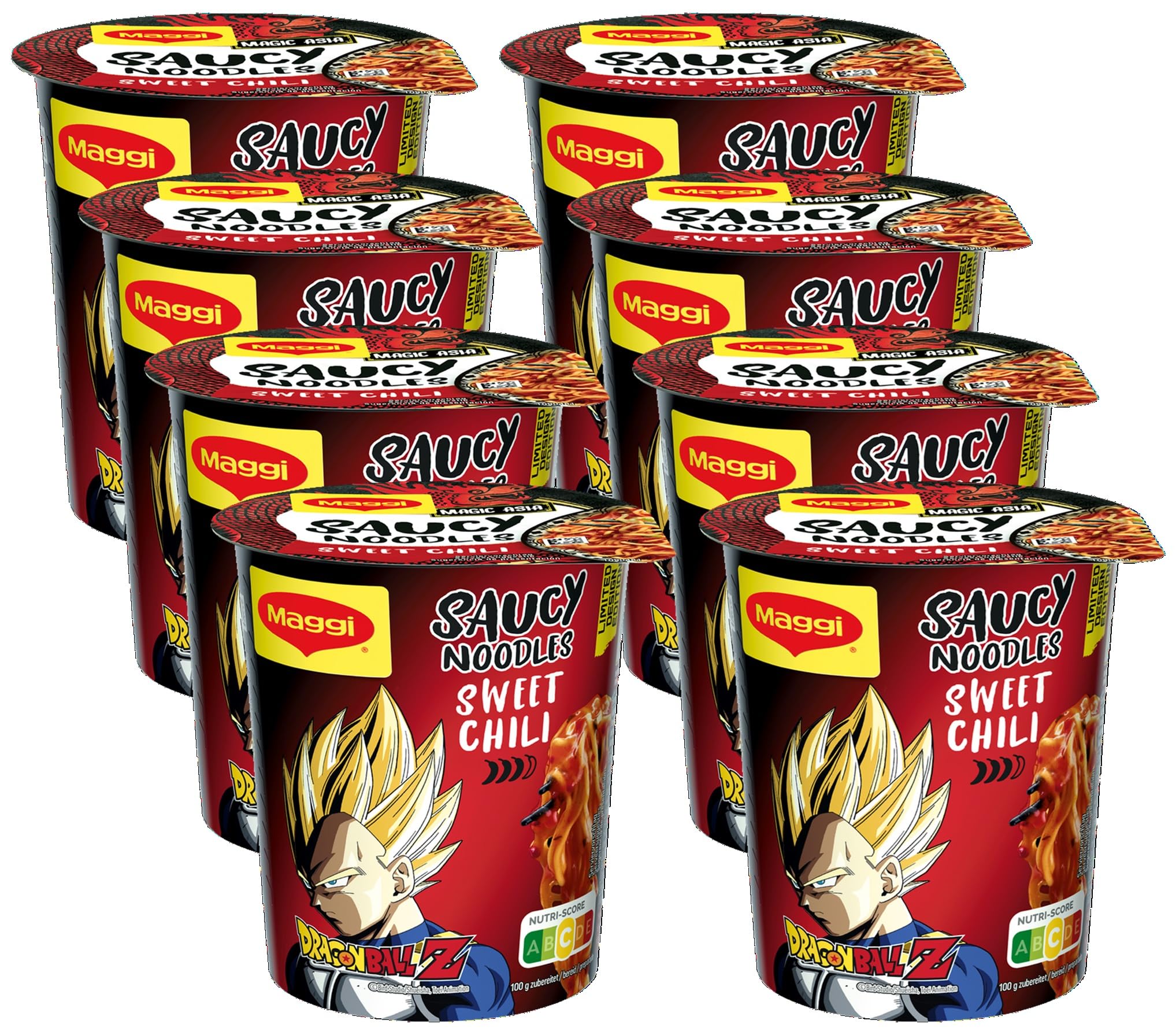 MAGGI Saucy Noodles Asia Sweet Chili Vaso - Pack de 8 x 75g