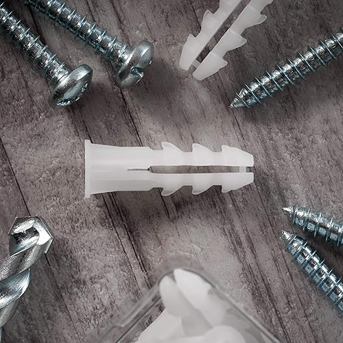 Vista 40 de Qualihome Anclajes de plástico ligero acanalado de calidad prémium para paredes huecas, kit de anclaje para colgar en la pared para imágenes, obras