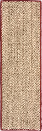 Miniatura 258 de Safavieh Colección de fibra natural NF115P - Alfombra (fibra natural), color gris, Fibras naturales beige, (Natural/Beige),Natural/Negro,Natural