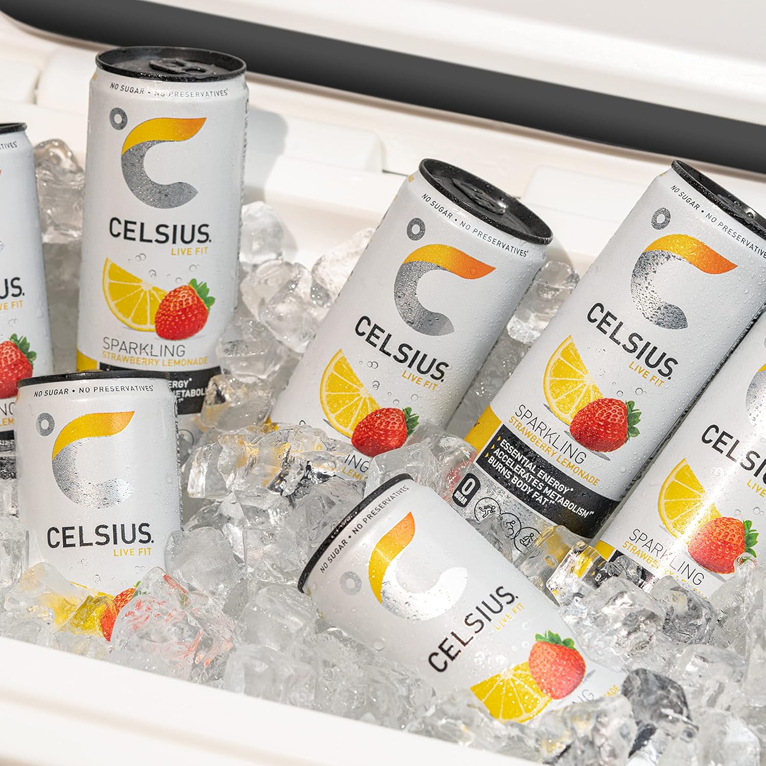 CELSIUS Sparkling Strawberry Lemonade, Functional Essential Energy Drink 12 Fl Oz (Pack of 12) : Grocery & Gourmet Food