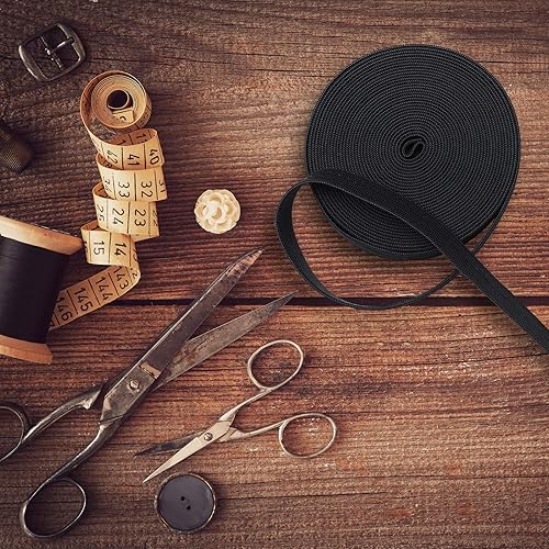 Miniatura 6 de Bobina elástica de punto elástico pesado de 5 yardas (negro, 5 yardas x 2 pulgadas)