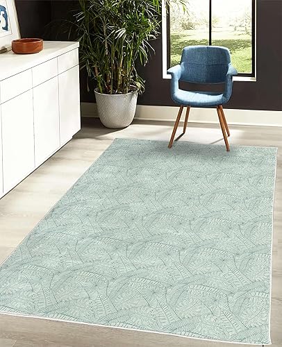 Miniatura 4 de Ambesonne Exotic Decorative Rug, Wild Nature Inspired Outlines of Tropical Leaf Sketches Jungle Ornament, Quality Carpet for Bedroom Dorm and Living
