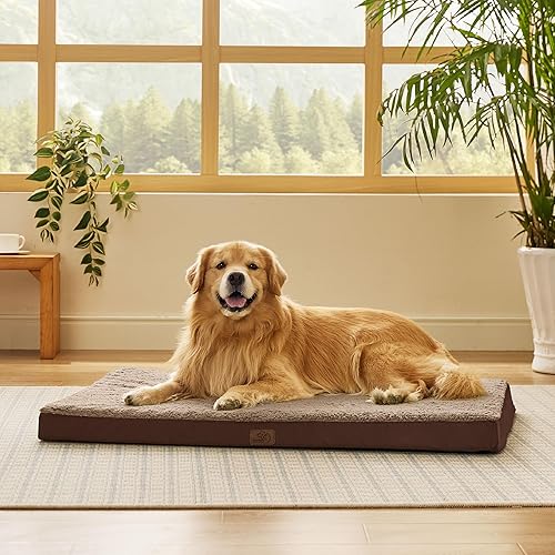 Miniatura 31 de Bedsure - Cama grande para perros para jaula - Camas planas y cómodas para mascotas con funda extraíble y lavable, alfombrilla ortopédica de espuma