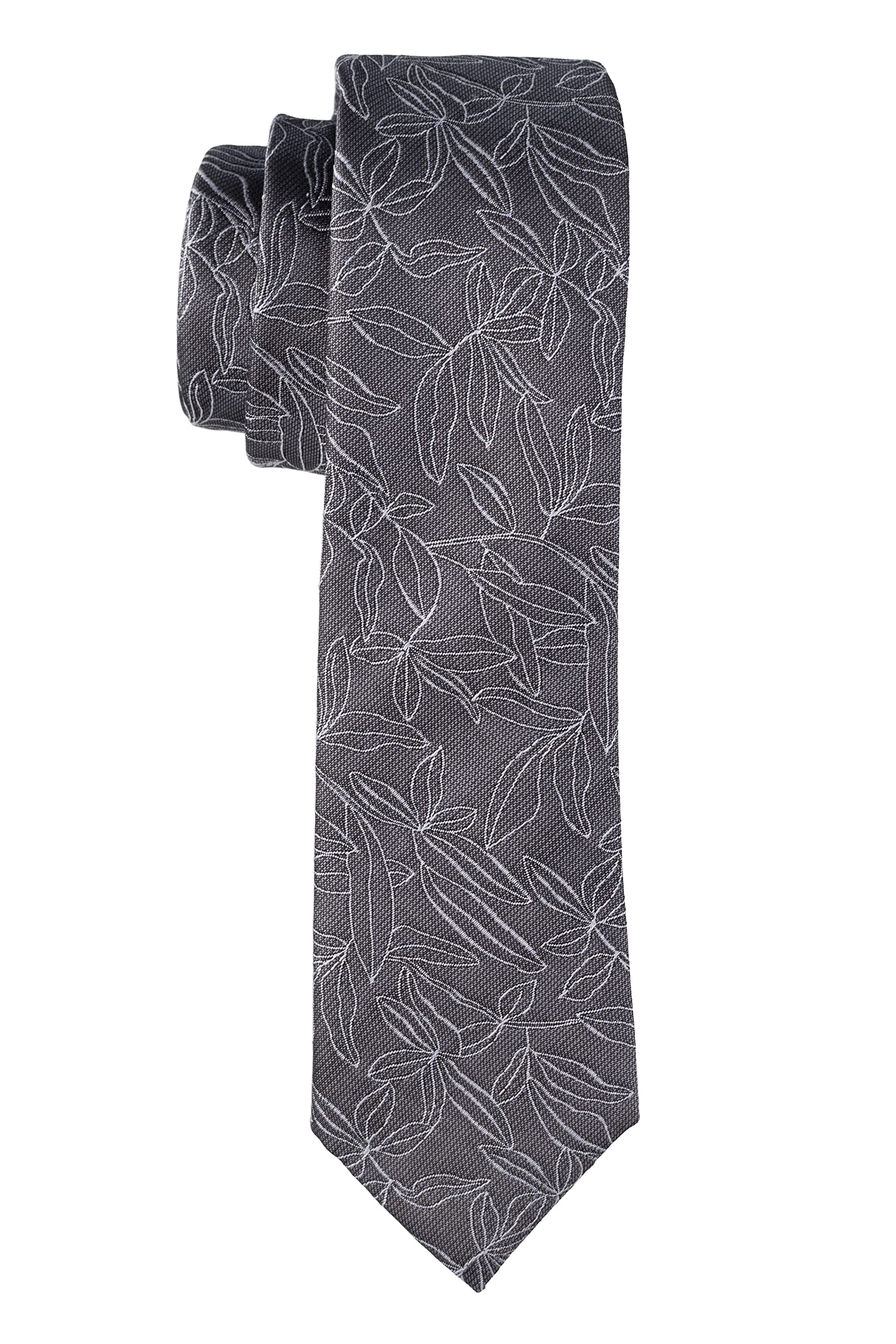 the tie hub Grey Floral 100% Silk Necktie For Men-picture-28