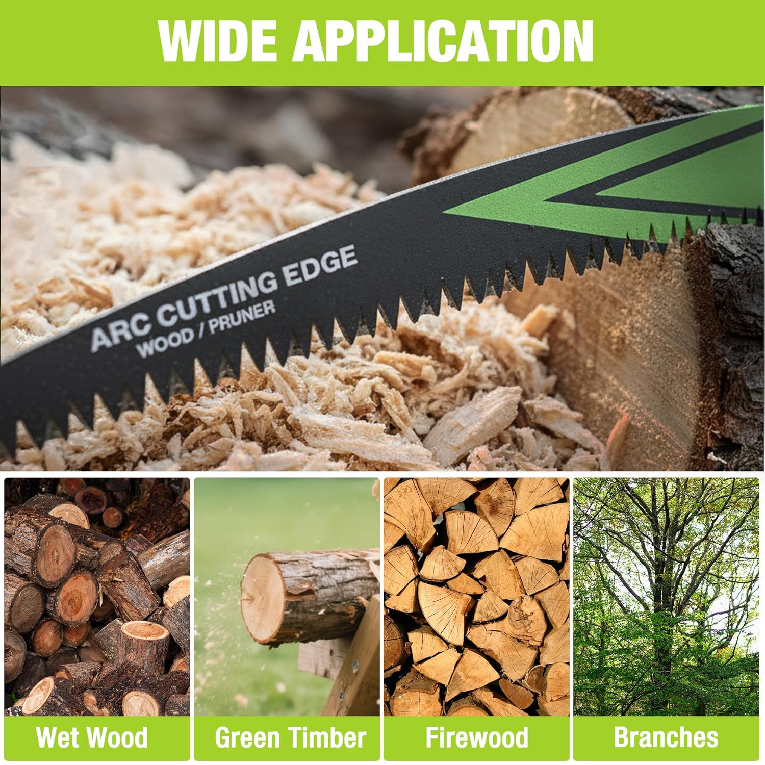 WORKPRO 12" Japanese Teeth Wood Pruning Reciprocating Saw Blades Set, Arc Cutting Edge 6TPI Pruning Saw Blades for Tree Pruning, Wood Cutting, Durable & Sharp, 3 Pack