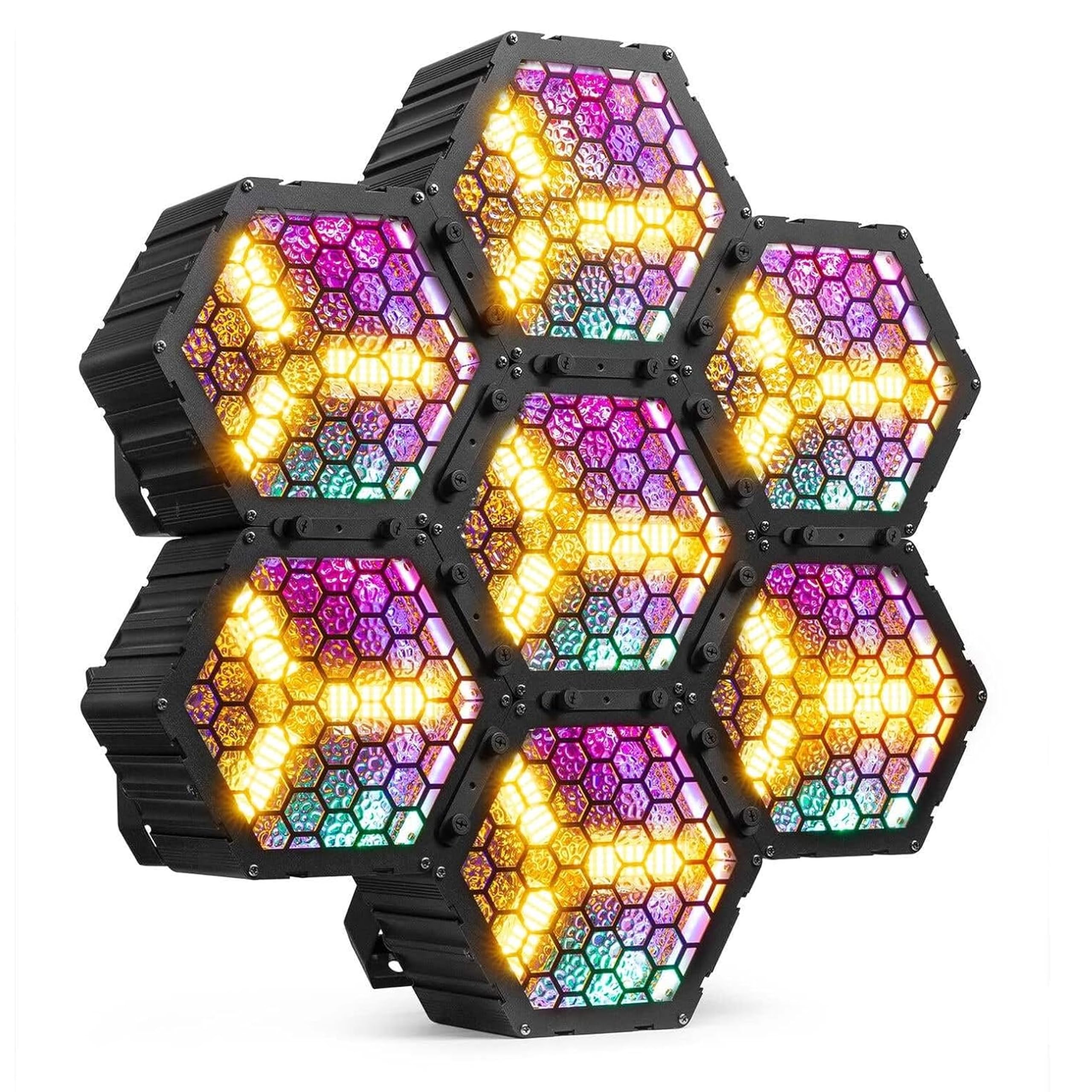 BeamZ RB90 - Pack 7 Cegadoras Retro LED RGB Blanco Calido 3x30W DMX 16/34 Canales 72 LED SMD RGB Dimmer Lineal 100% Efectos Automaticos Master Slave Iluminacion Escenica Profesional