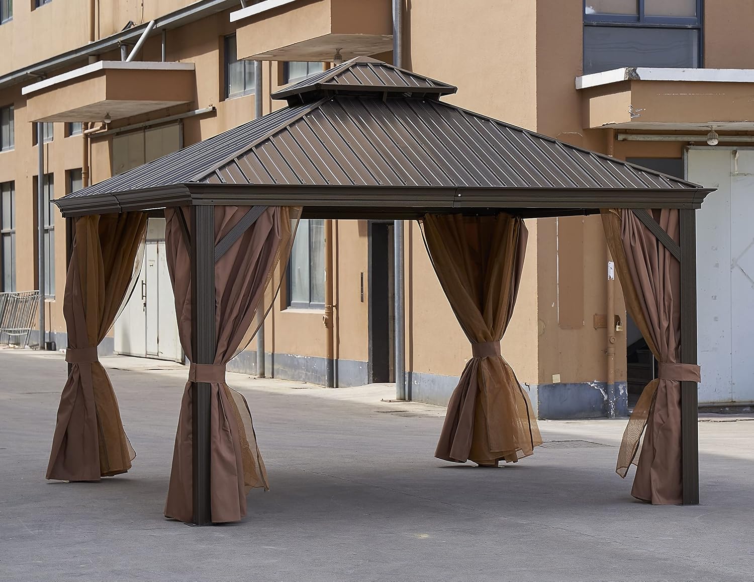 12 * 12FT Permanent Hardtop Gazebo Aluminum Gazebo Outdoor Metal Frame Canopy Gazebo Hardtop Gazebo Canopy for Patio Deck Backyard Heavy Duty Outside Canopy for Patio, Garden (Gazebo-1)