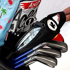 Pins & Aces Beer Sleeve 7-Can Insulated Cooler Sleeve - Stores Up to 7 Cans Discreetly in Your Golf Bag - Keeps Beverages Cold On The Golf Course - Fits Most Golf Bags Styles & Types (Red Digi Camo)