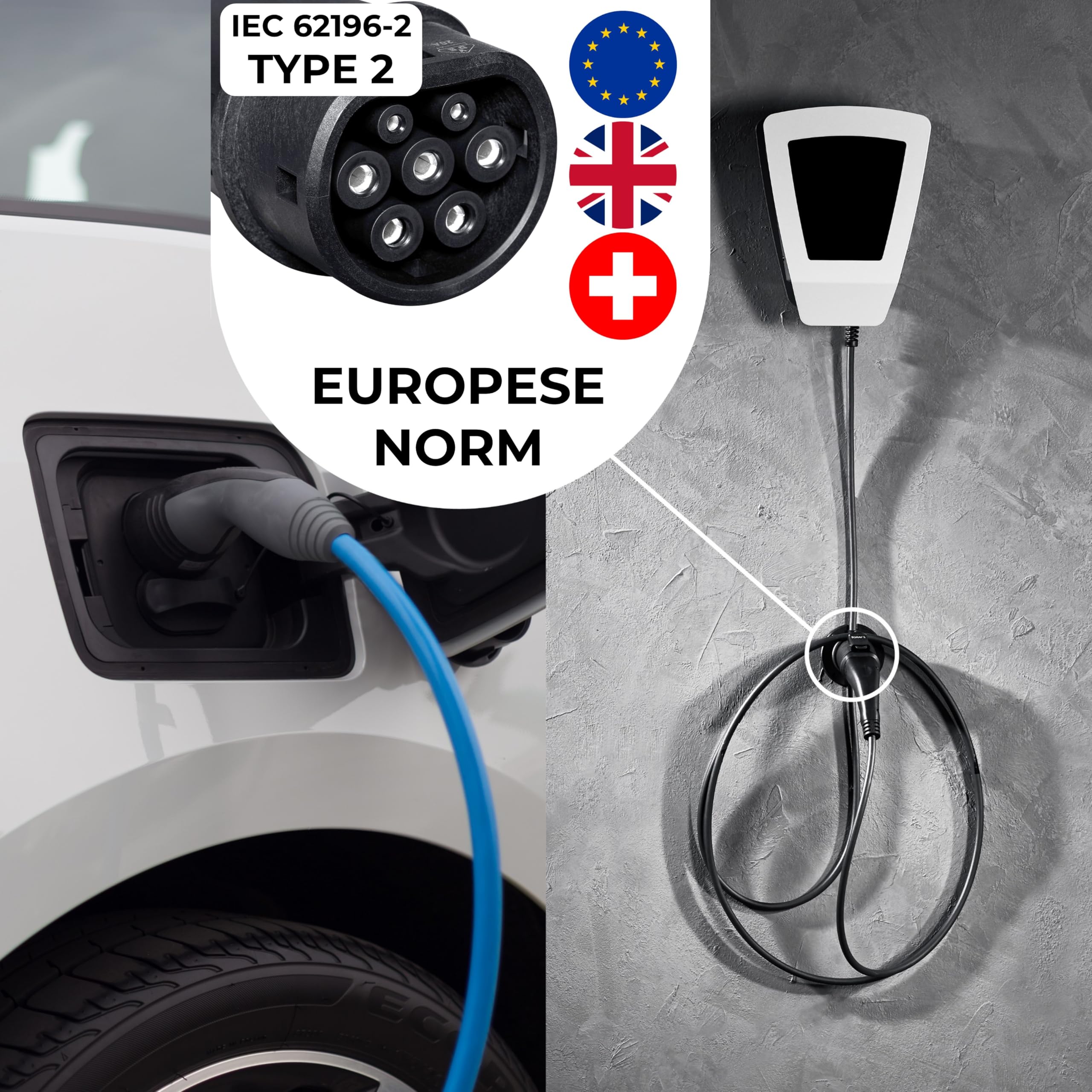 Ev Laadkabel Houder 7ji Europese Standaard 7JI Type 2 Oplaadkabelhouder ...
