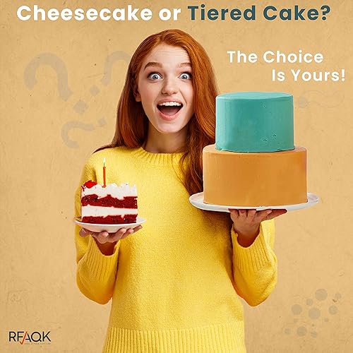 Miniatura 28 de RFAQK Juego de mini moldes para pasteles de 4 pulgadas para hornear, 4 moldes antiadherentes para quesos pequeños para tartas de queso, pizzas