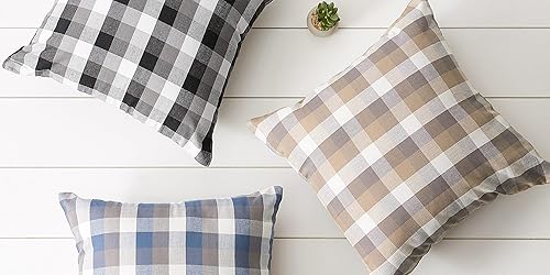 Miniatura 6 de DII Colección de fundas de almohada decorativas cuadradas, 18 x 18 pulgadas, azul francés tricolor, 4 piezas