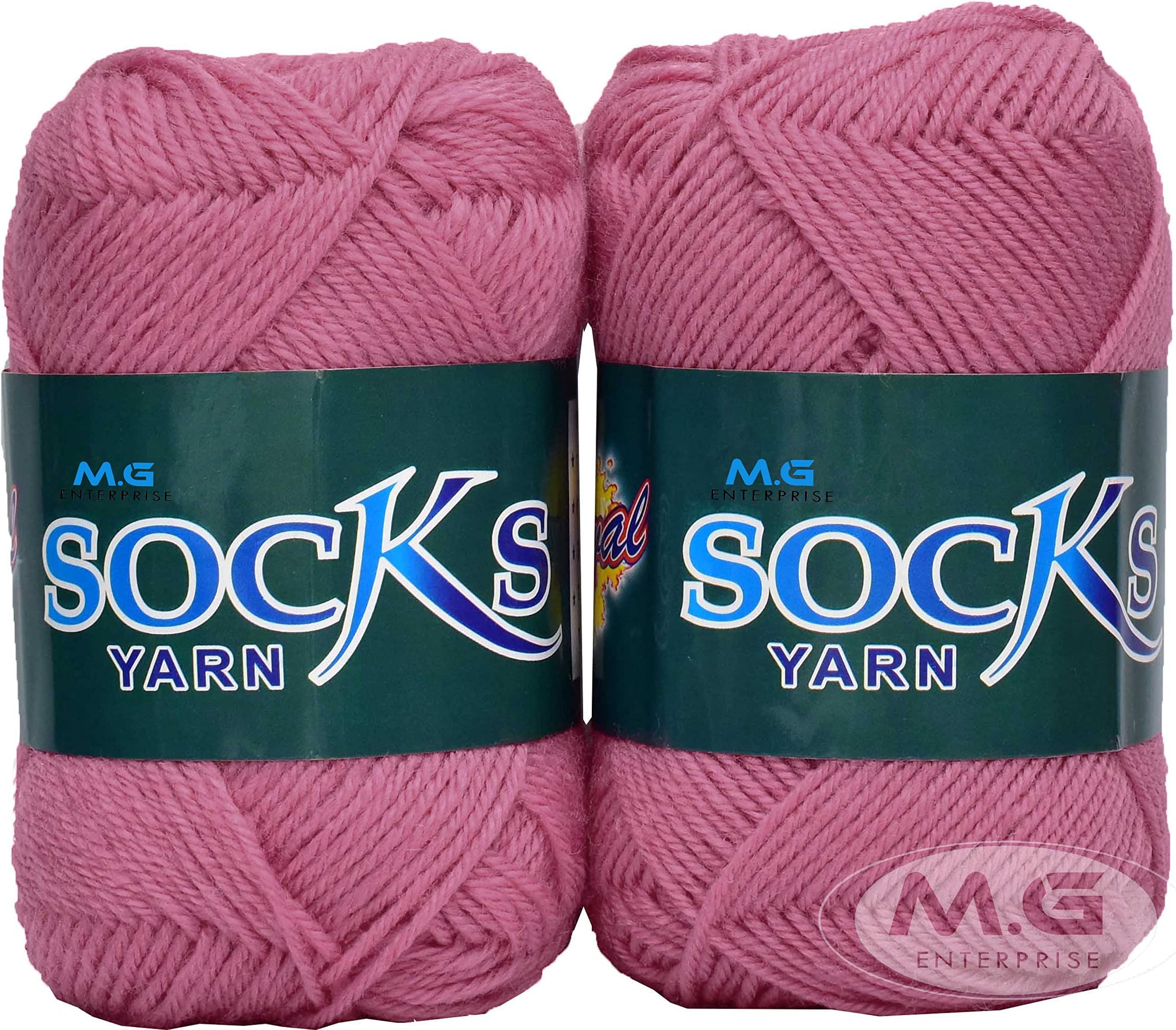 M.G ENTERPRISE Premium Socks high Strength Nylon Yarn Suitable for Socks, Accessories, and Home Decor. 200 gm Gajri Suitable for Both Crocheting & Knitting. B A E HC