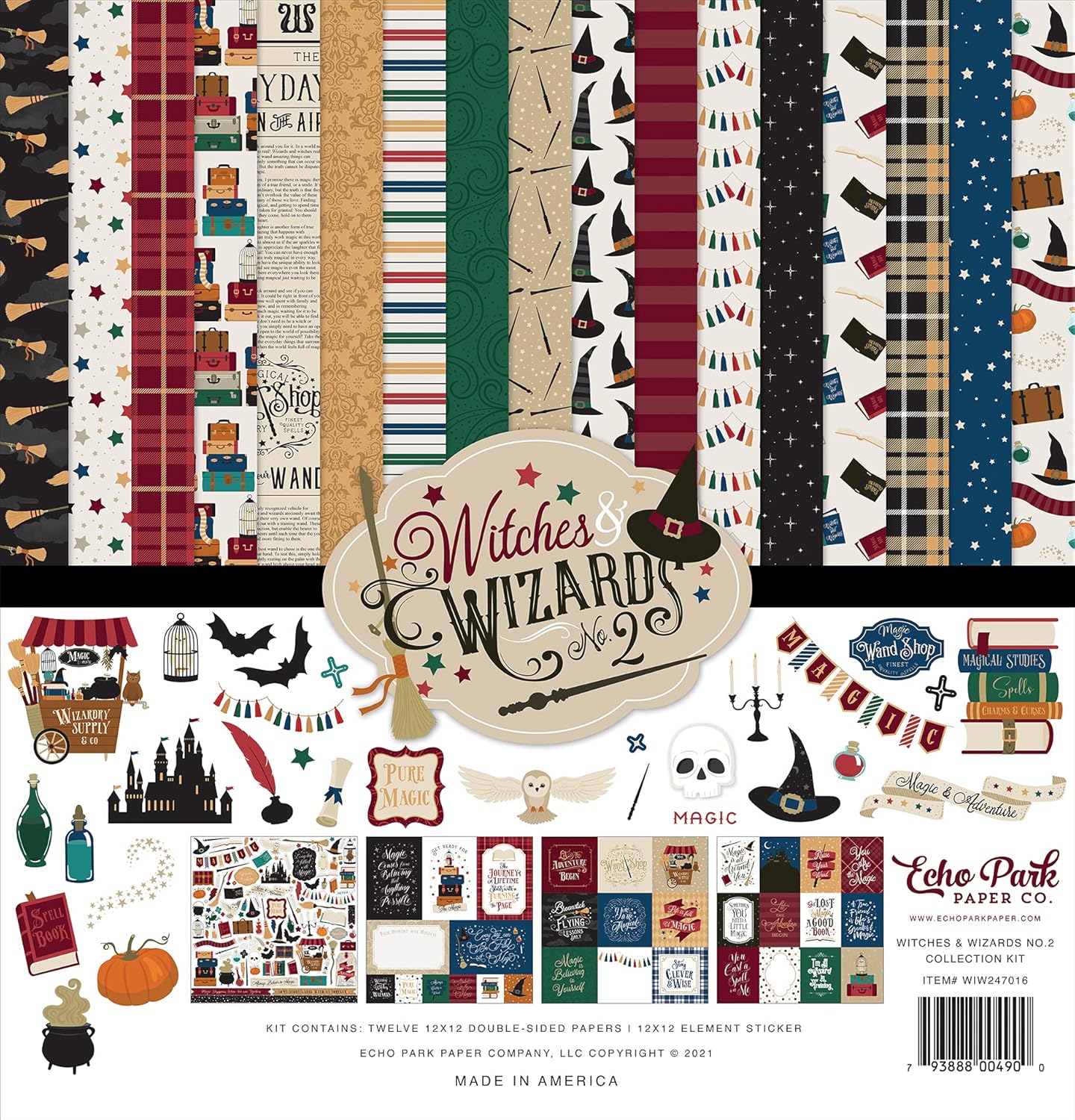 Echo Park Paper | Witches & Wizards No. 2 | Pure Magic Scrapbook Paper