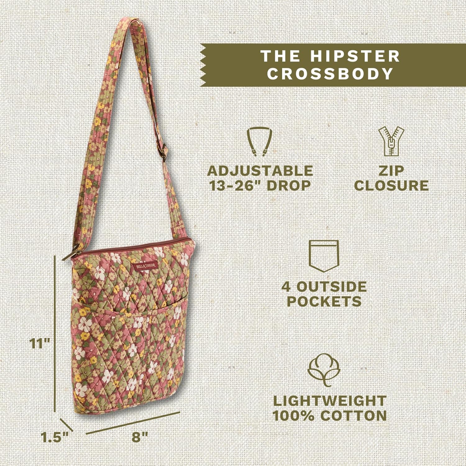 Bella Taylor Hipster Crossbody Purse for Women | Medium Size Shoulder Bag with Adjustable Strap - Image 4