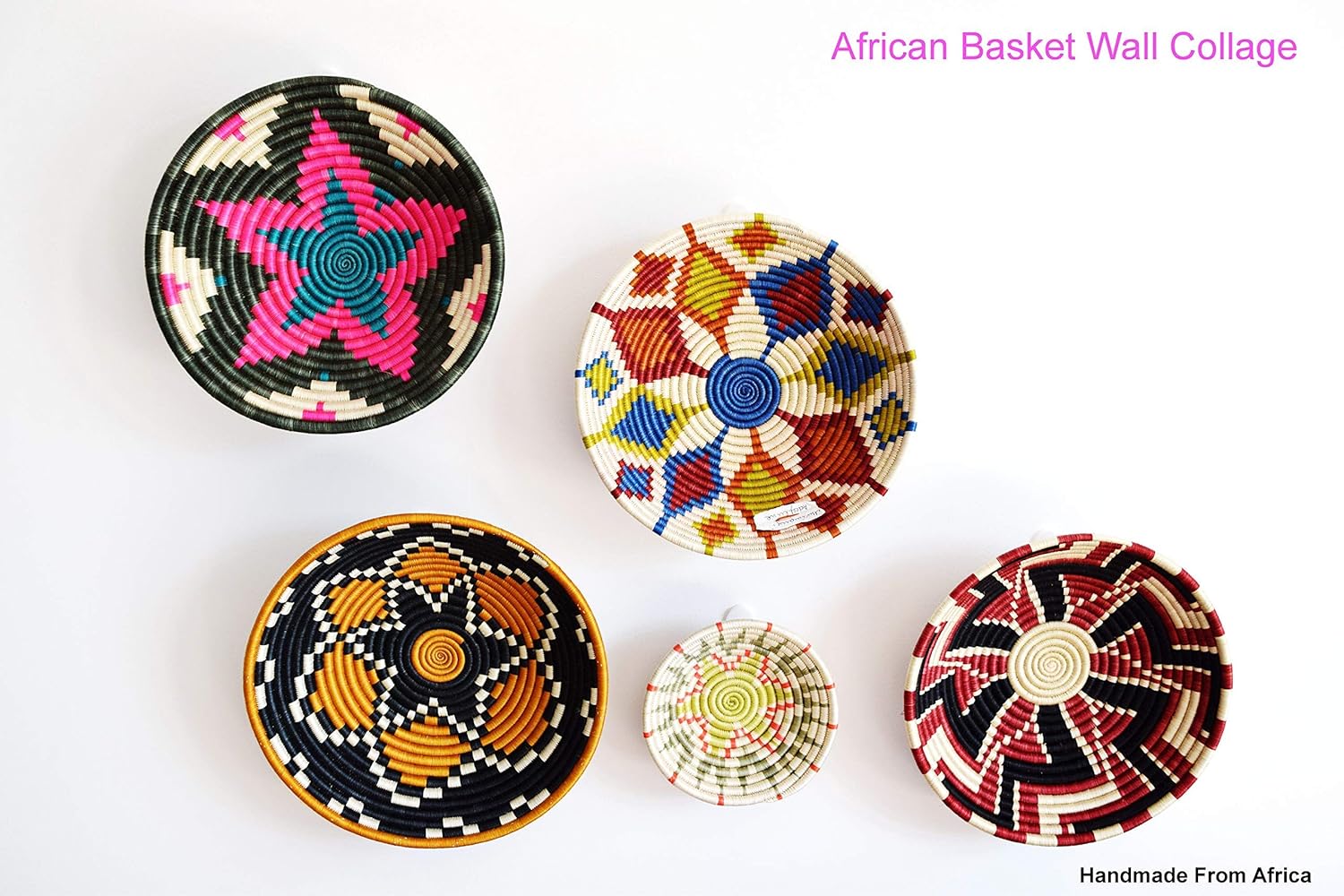 African Basket Rwanda - Large - 12 Inches Diameter - Sisal, Sweetgrass Basket - Handmade from Africa, RB031