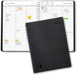 Inamio 2026 Weekly Monthly Planner - Hourly Appointment Book, Teacher Agenda, Twin-Wire Softcover, Nov 2025-Dec 2026, 6.5x8.5"