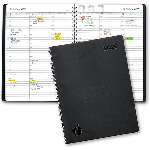 2026 Planner Weekly and Monthly – Hourly Appointment Book 2026 – Softcover, Twin-Wire Binding – Teacher Planner, Simple Design for Productivity - January 2026 to December 2026, 6.5 x 8.5
