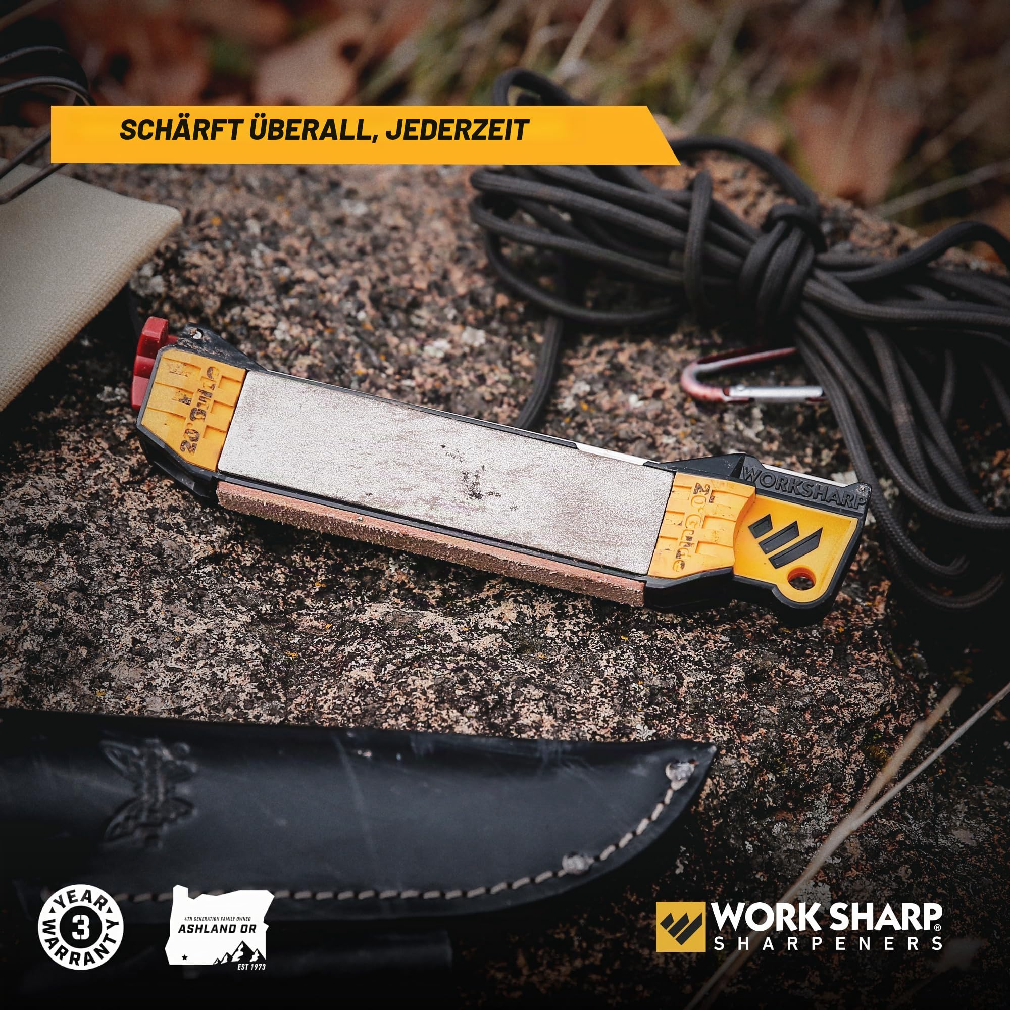 Work Sharp Guided Field Sharpener, Compact Travel Hunting Knife Sharpener Tool