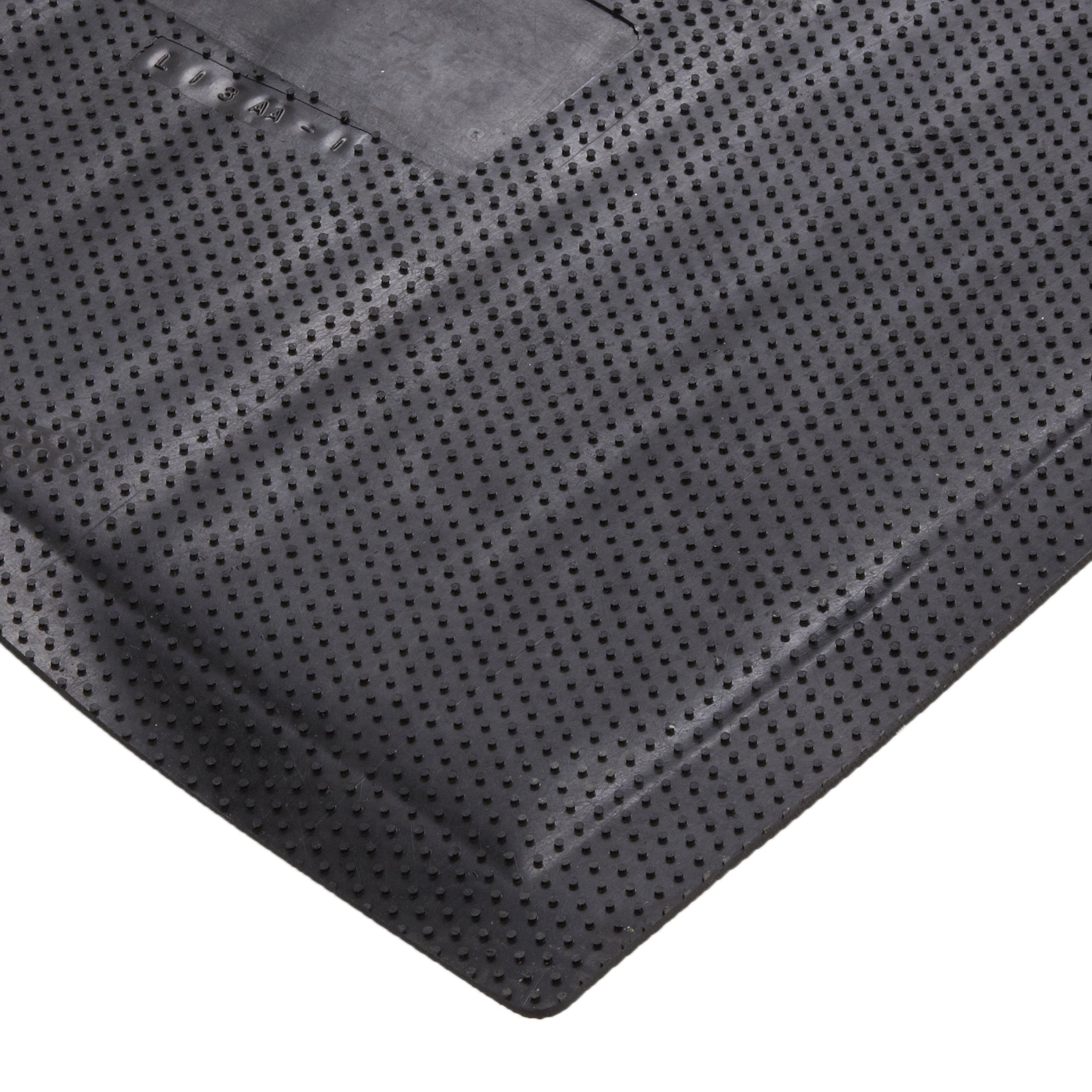 M+A Matting 465 Happy Feet Nitrile Rubber Texture Surface Anti-Fatigue Interior Floor Mat with Black Border, 3' Length x 2' Width, 1/2