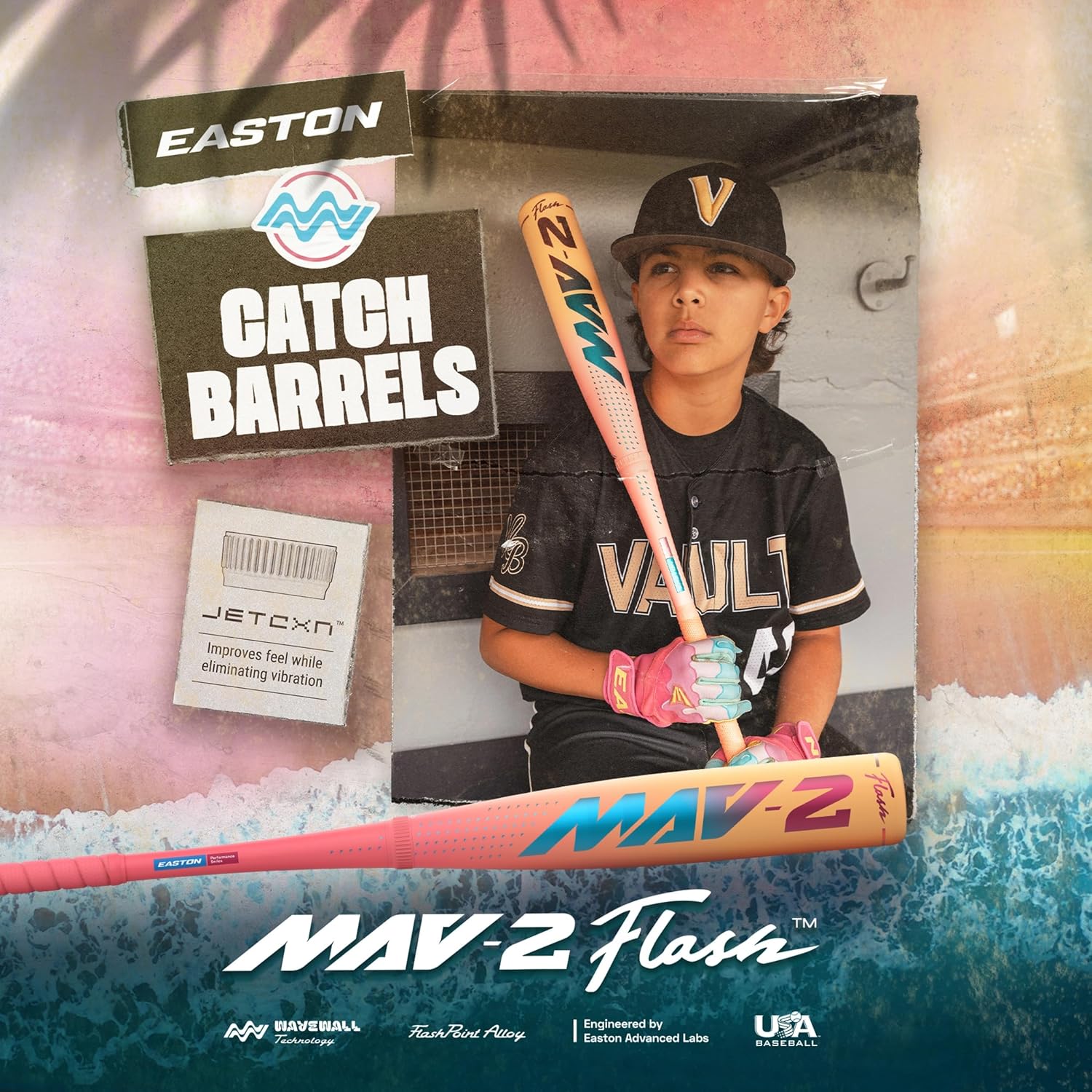 Easton | 2026 | MAV2 Flash Baseball Bat | USA | -10 Drop | 2 5/8" Barrel | 2 Pc. Hybrid |