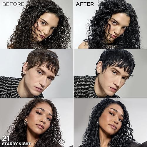 Miniatura 3 de L'Oreal Paris Feria - Tinte permanente multifacético y brillante, 21 Starry Night (negro brillante), paquete de 1