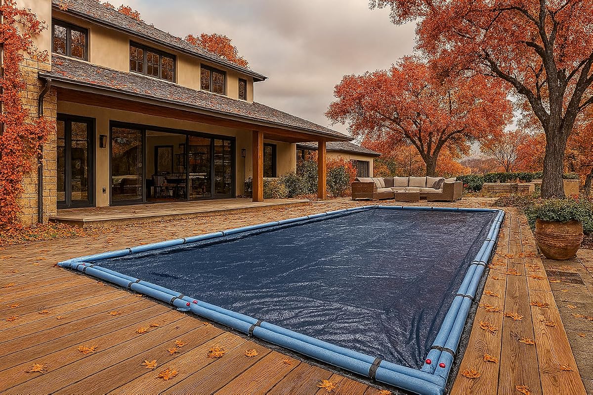 Winter Block Inground Pool Winter Cover, Fits 12’ x 24’ Rectangle, Solid Blue – Superior Strength & Durability, Treated for UV Protection, WC1224RE, 12' X 24'