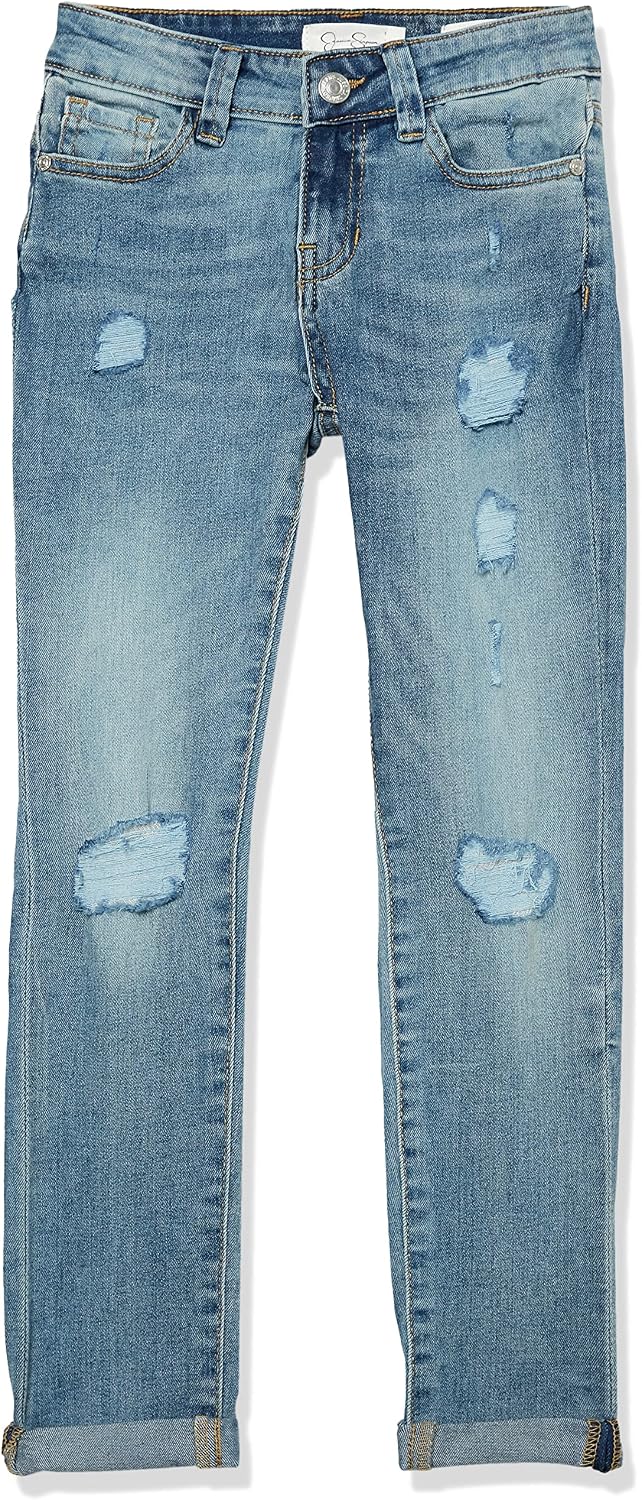 Jessica Simpson Girls' Jeans, Med Indigo, 6