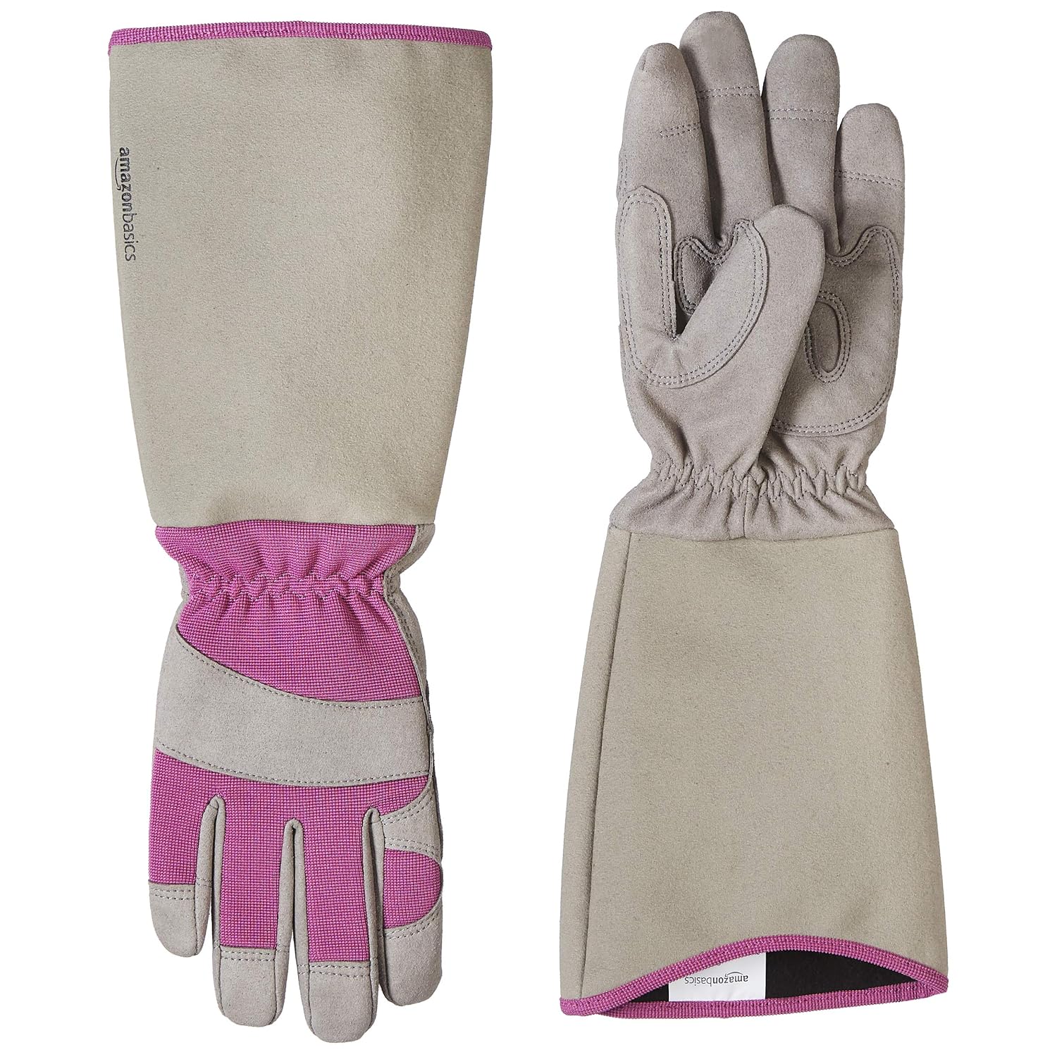 Amazon Basics Rose Pruning Thorn Proof Gardening Gloves with Forearm Protection - Purple, M