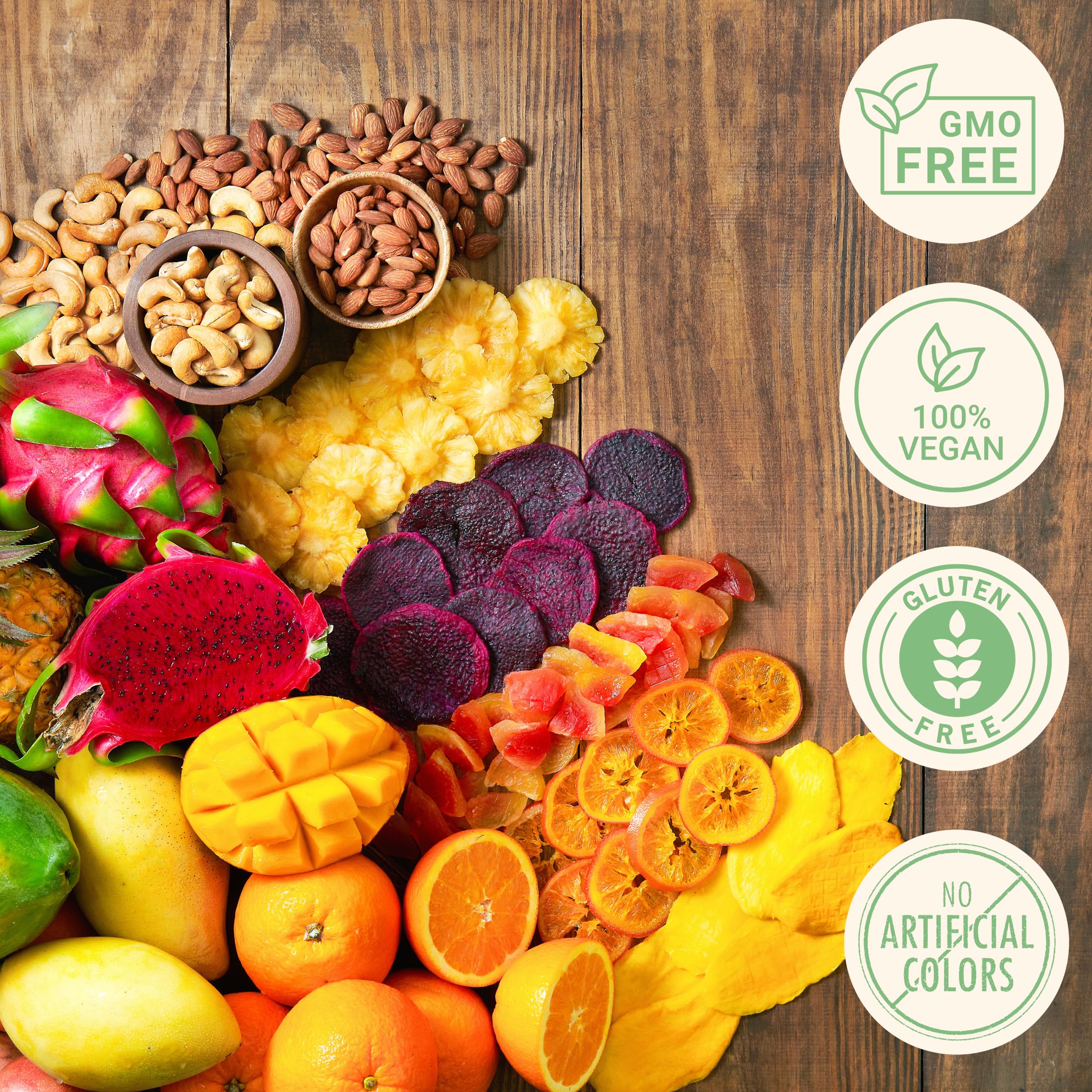 Dried Fruit Gift Basket - 7 Tropical Flavor Dried Fruit Basket Gift |12.5oz Soft Dried Fruit and Nuts Gift Basket - Dry Fruits Gift Box | Healthy Food Gifts for Men Food Gift Baskets for Women Dad Mom