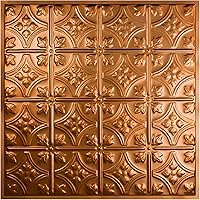 Vista 1 de Hamilton Azulejos de Techo de Cobre Empotrados - Paquete de Cinco Paneles de 2 pies x 2 pies - Elige entre 11 Estilos - Perfectos para Proyectos