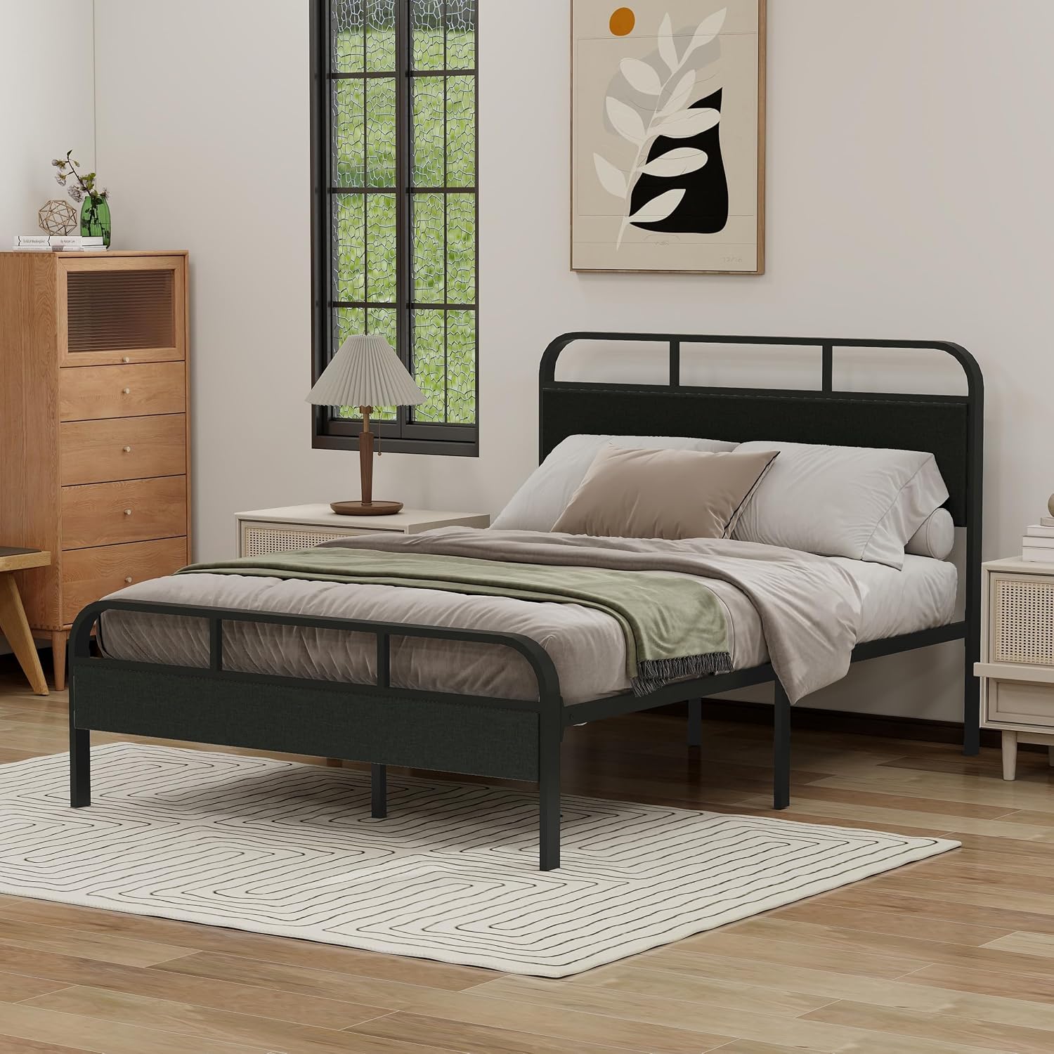 Diagram showing the full dimensions of the alazyhome Full Size Bed Frame: 78.94 inches length, 53.94 inches width, 42.52 inches headboard height, and 20.23 inches footboard height, with 12 inches of under-bed clearance and a 700 lbs capacity.