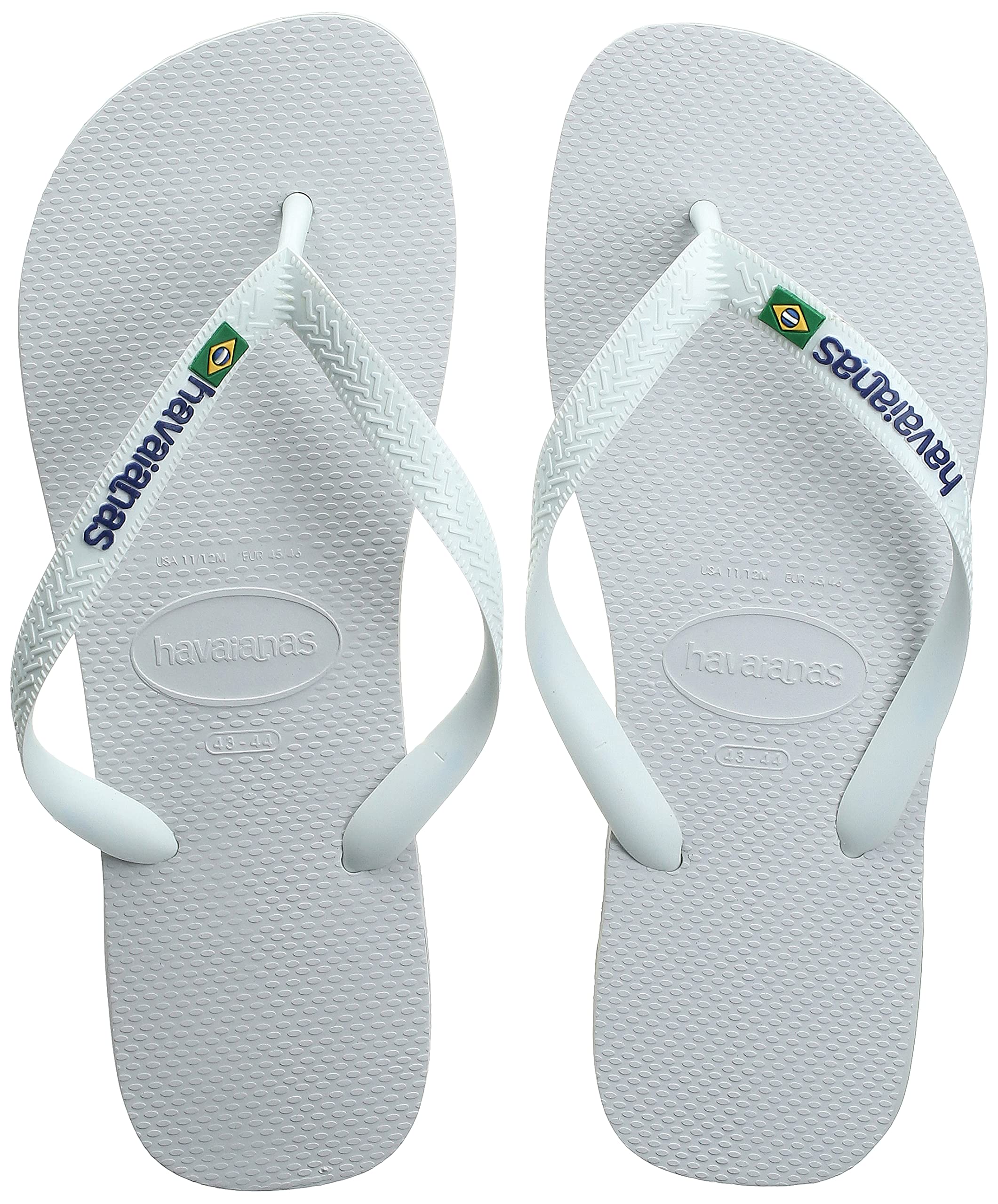 Havaianas Brasil Logo (Mini Me) Unisex Kids FlipFlop White 10/11 UK Child