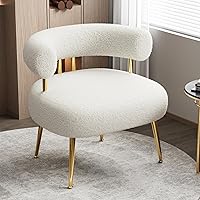 Vista 8 de Silla decorativa moderna de terciopelo, silla de barril tapizada redonda para espacios pequeños, sillón de esquina lateral esponjoso para sala
