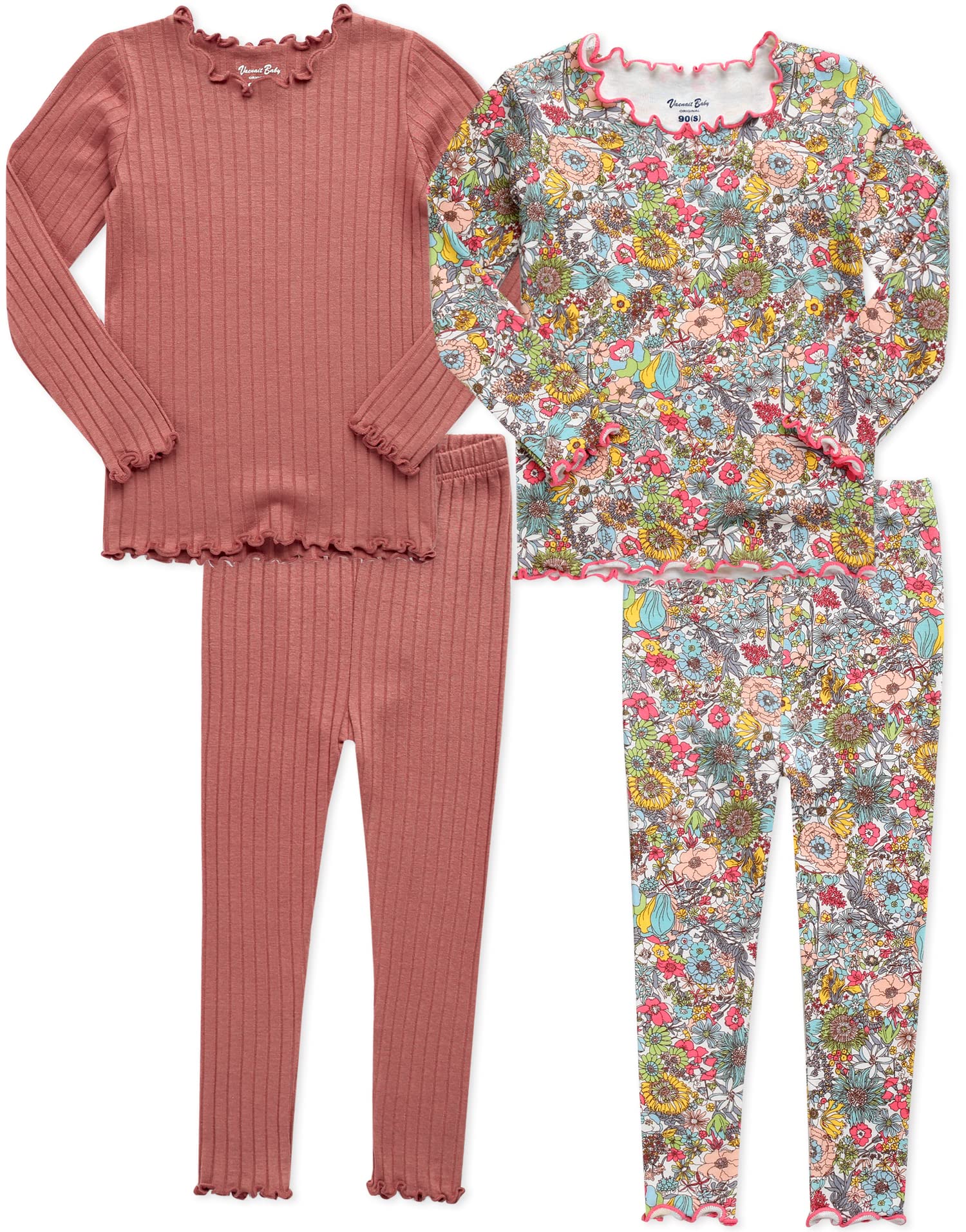 VAENAIT BABY 6M-12Y Kids Toddler Junior Girls Boys Soft Comfy Modal Tencel Sleepwear Pajamas 2pcs/4pcs Set