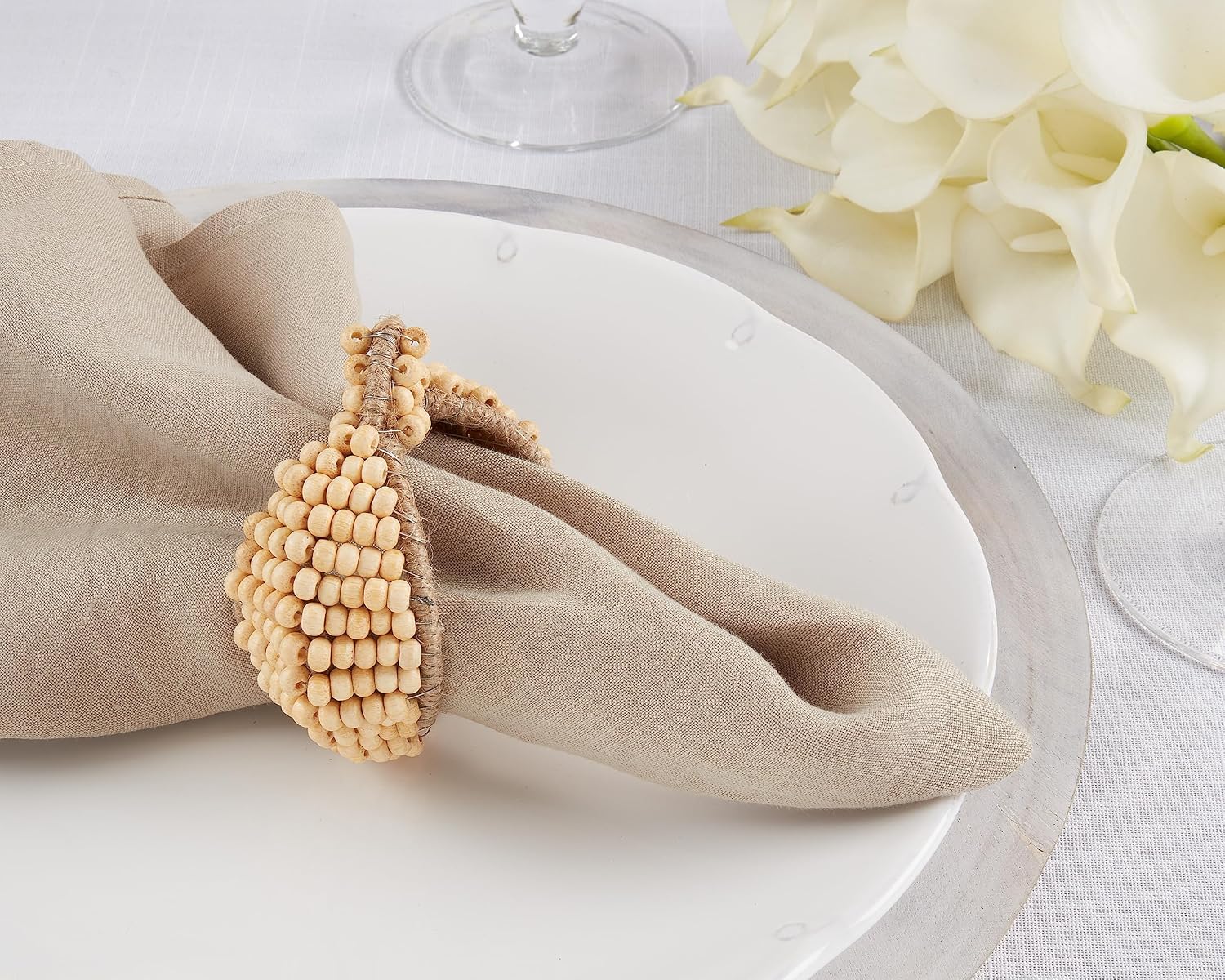 Festive Beaded Pumpkin Napkin Ring (Set of 4)