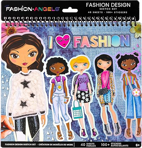 Miniatura 2 de Fashion Angels I Love Fashion - Cuaderno de bocetos para niños diseño de moda para principiantes bloc de bocetos de moda con plantillas y