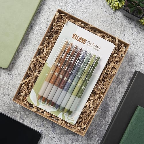 Miniatura 6 de BLIEVE - Bolígrafos de gel de colores terrosos con acabado mate fresco, bolígrafos estéticos y lindos con escritura suave para diario y notas