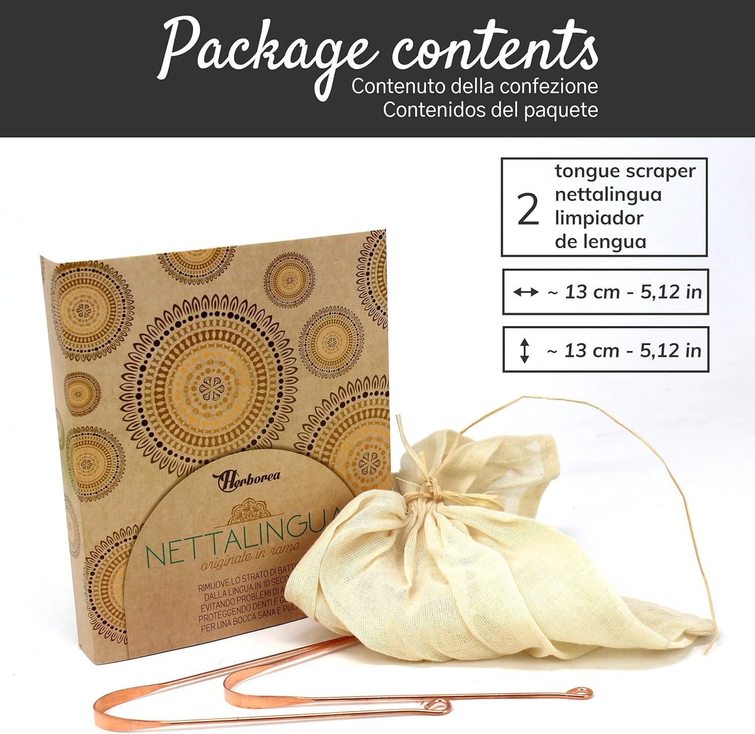 Copper Tongue Scraper Bad Breath Treatment Tongue Cleaner for