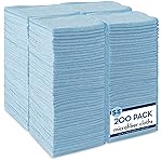S&T INC. 200 Pack Microfiber Cleaning Cloth, Bulk Towels for Home, Reusable Microfiber Towels for Cars, Cleaning Rags, Light Blue, 11.5 Inches x 11.5 Inches, 200 Count