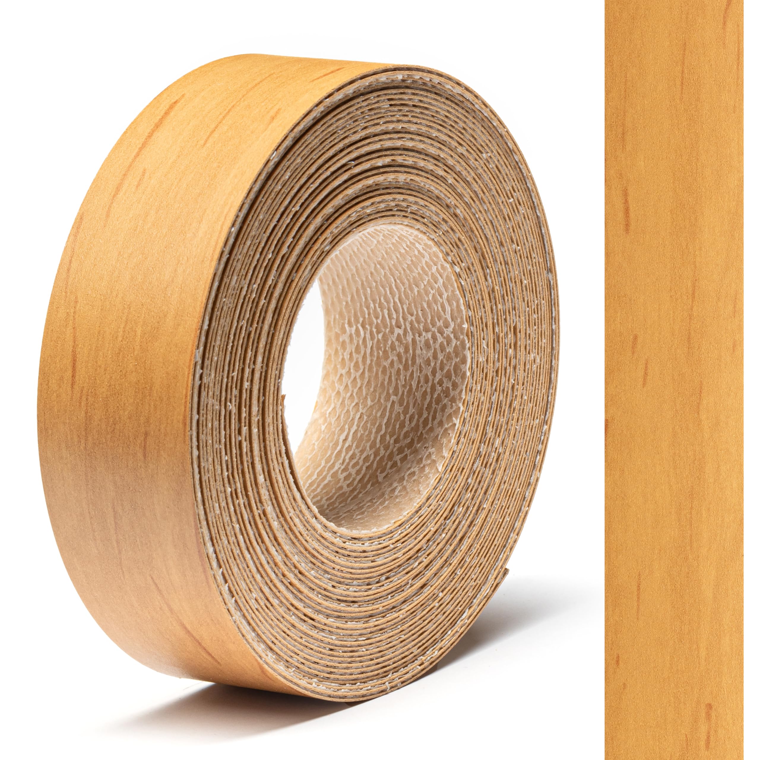 FOLDECOR Mountain Alder Hotmelt Melamine Edge Banding Tape 21mm x 5m, Iron on Edge Trim Strip for Furniture, Cabinets, Shelves & Panels, Easy to Apply & Cut