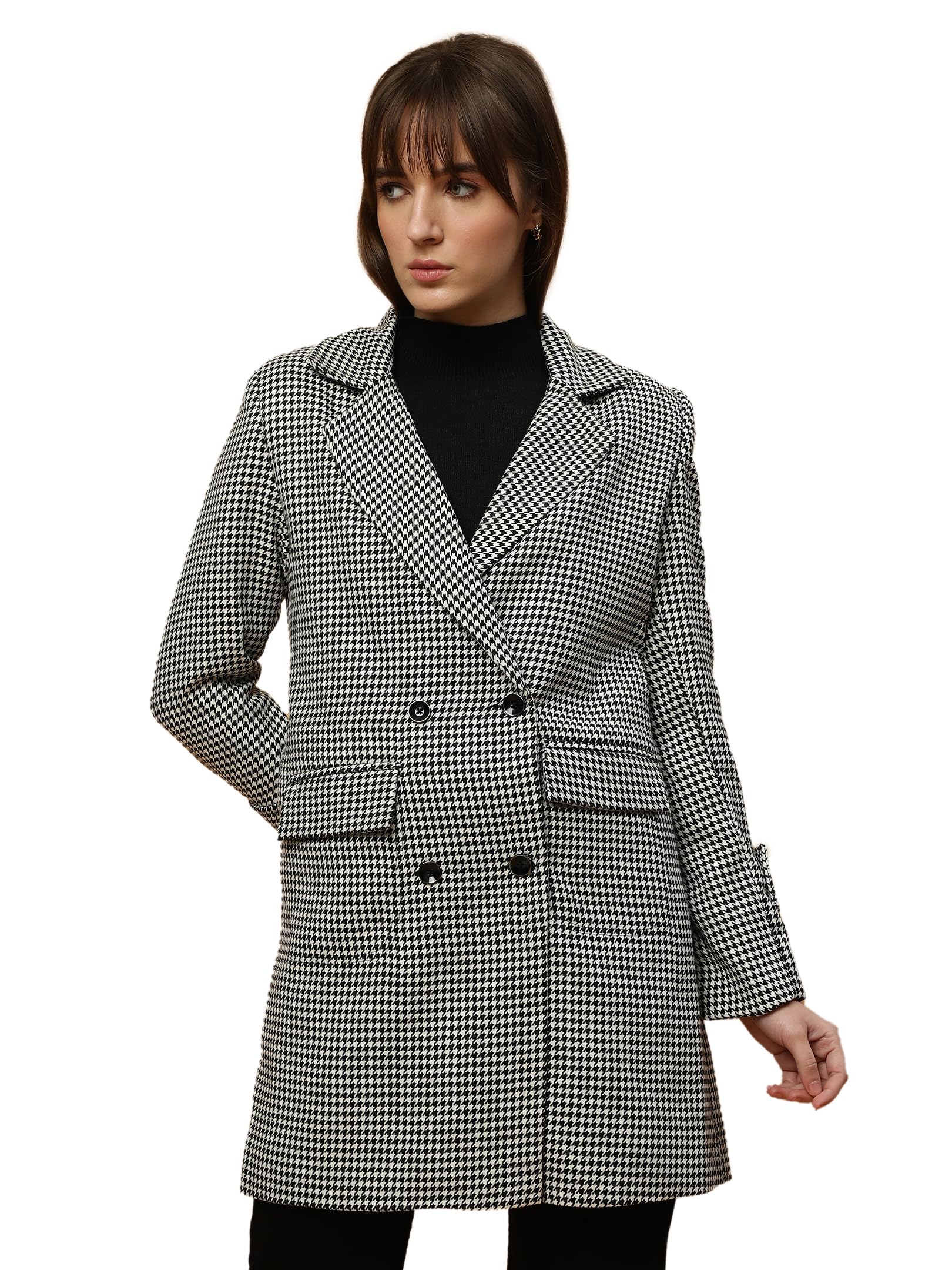 beatnik Formal Wear Notched Lapel Full Sleeve Black Womens Blazers-picture-43