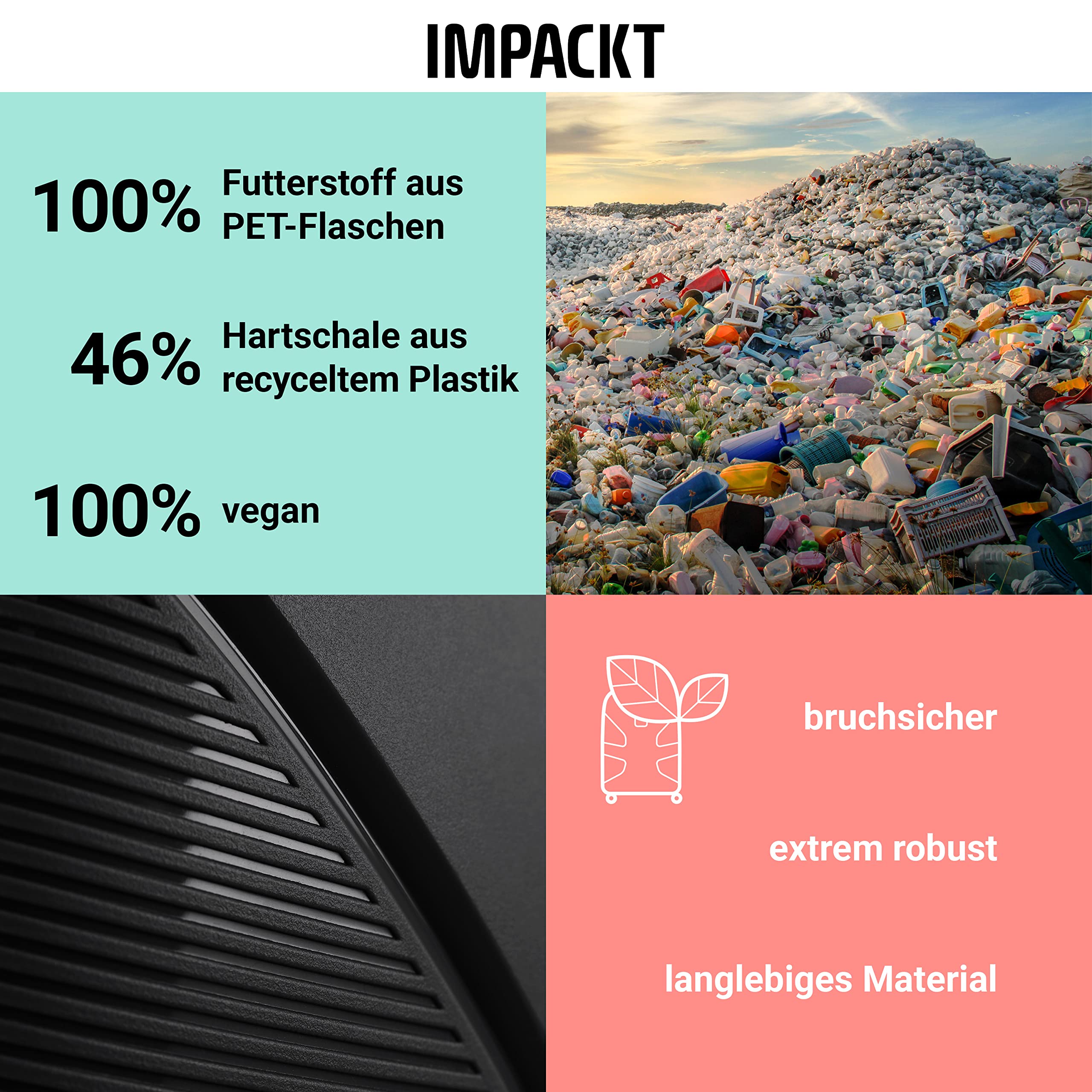 IP1 bagaż podręczny, kuferek na kosmetyki z materiału pochodzącego z recyklingu; zrównoważony kuferek kosmetyczny z funkcją nakładania; 40 cm, 1,5 kg, 22 litry, IRON GREY, Handgepäck, casual