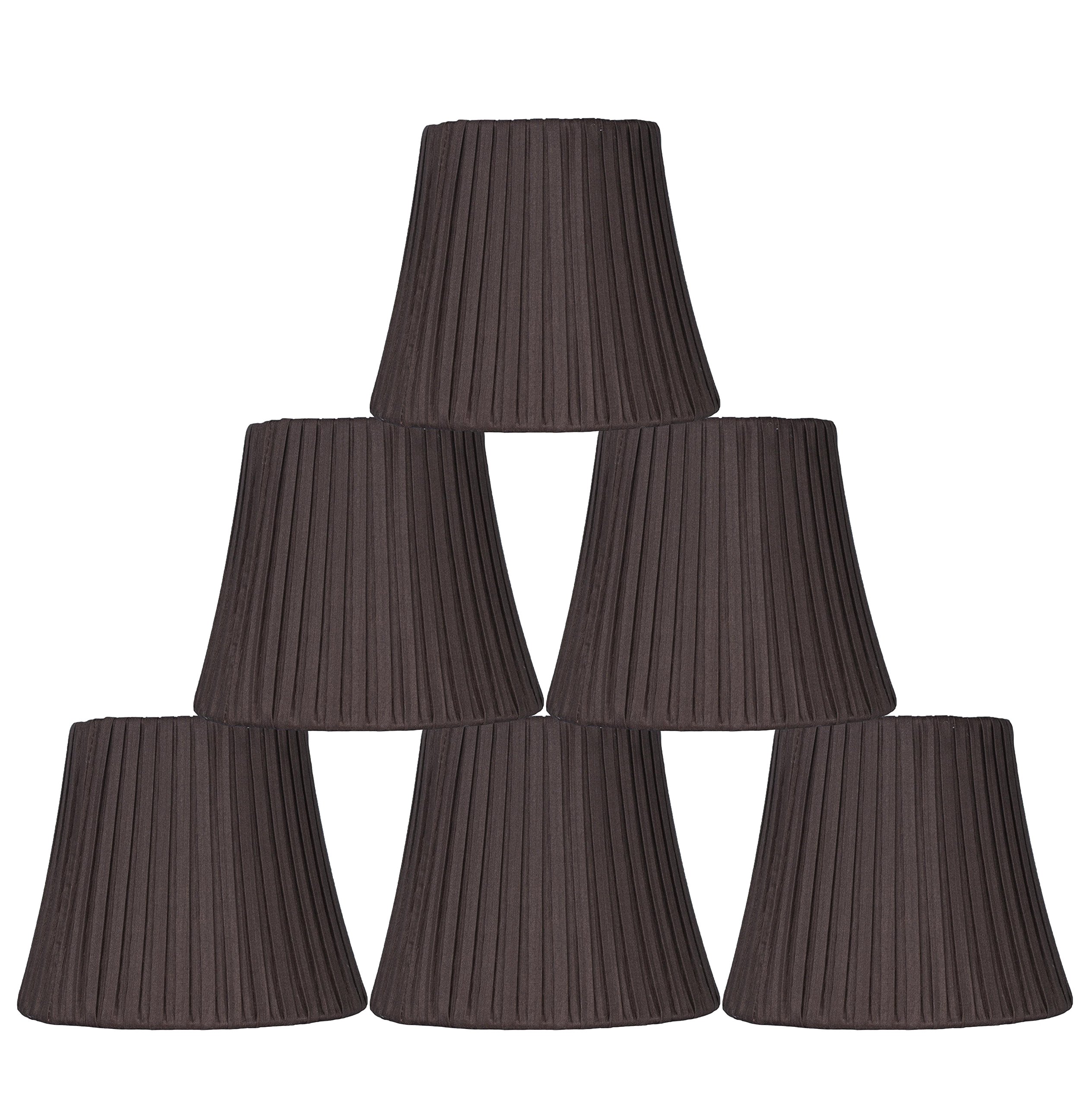 Urbanest Box Pleated Mini Chandelier Lamp Shade, Chocolate, 3x5x4.5