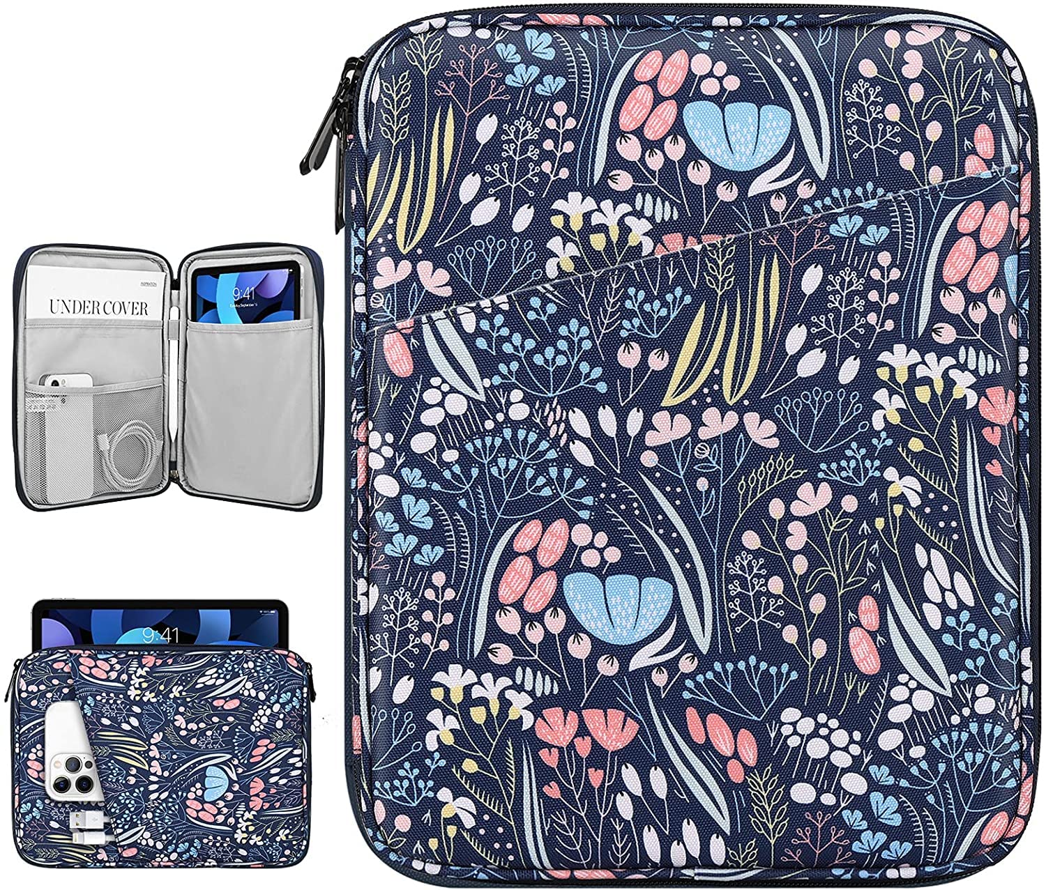 Swook 9-11 Inch Tablet Sleeve Case Compatible with iPad 10.2,iPad Air 4 10.9, iPad Pro 11, Galaxy Tab A7 10.4,S6 Lite 2020, Surface Go 2/1, Portable Protective Bag, (9-11 Inch, Sheaves)