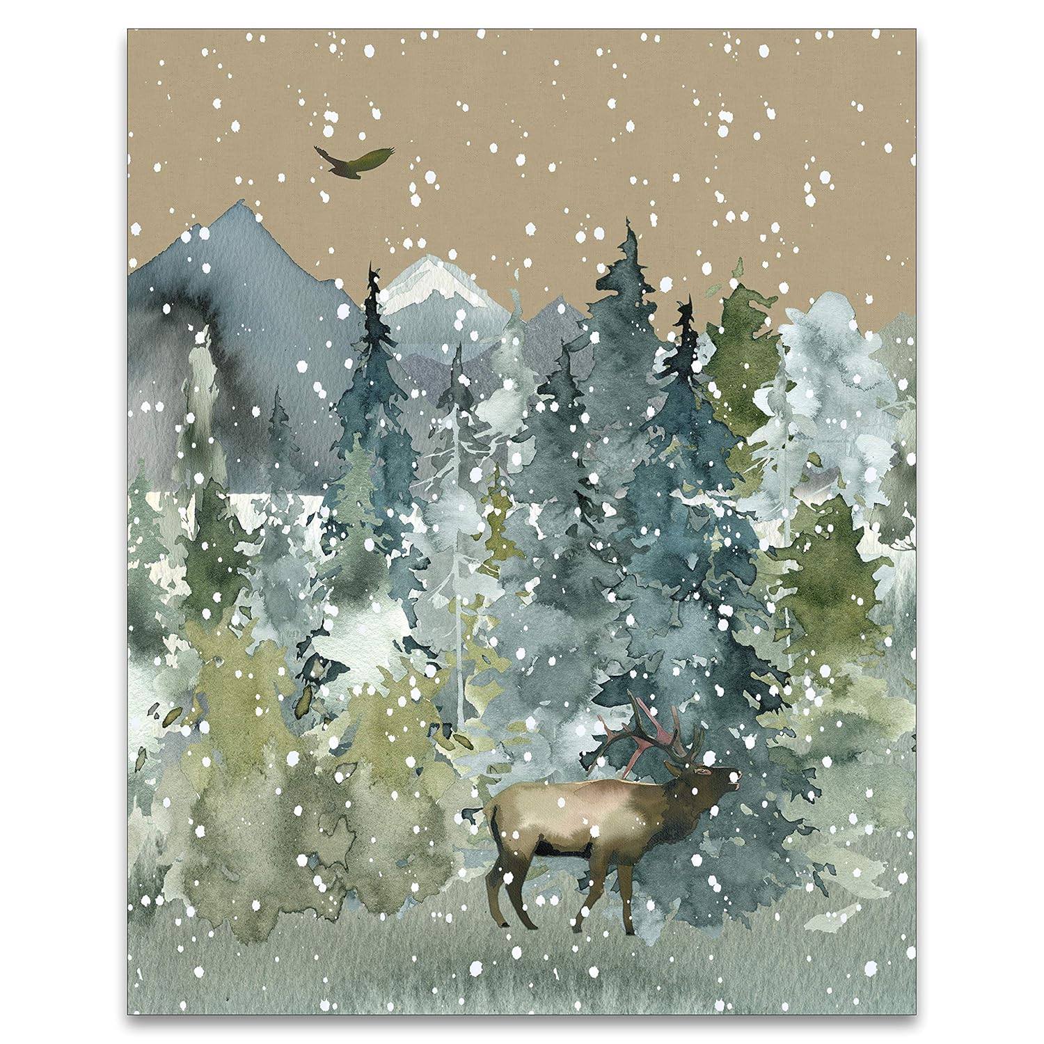 Amazon.com: Wilderness Wall Art - Forest Wildlife Rustic Cabin ...