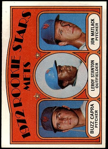 1972 Topps # 141 Mets Rookies Jon MatlackBuzz CapraLeroy Stanton New York Mets (Baseball Card) EXMT+ Mets