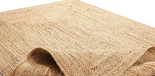 Miniatura 5 de Lightnpro - Alfombra trenzada de yute tejida a mano de 4 x 6 pies, color natural, alfombras bohemias reversibles para cocina, sala de estar,