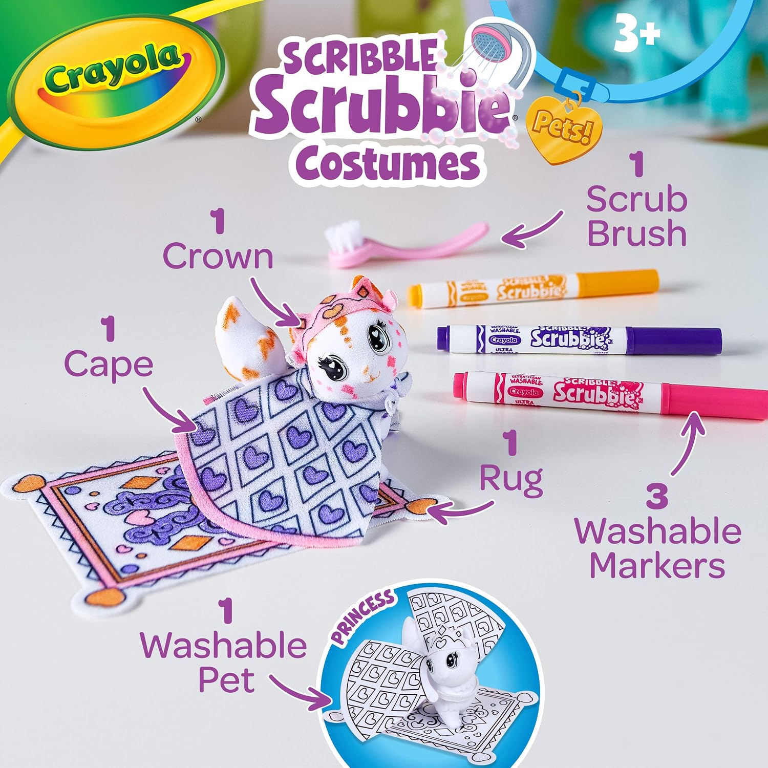 Crayola Scribble Scrubbie Pets Princess Playset, Kids Toys, Gift for Girls & Boys image 2